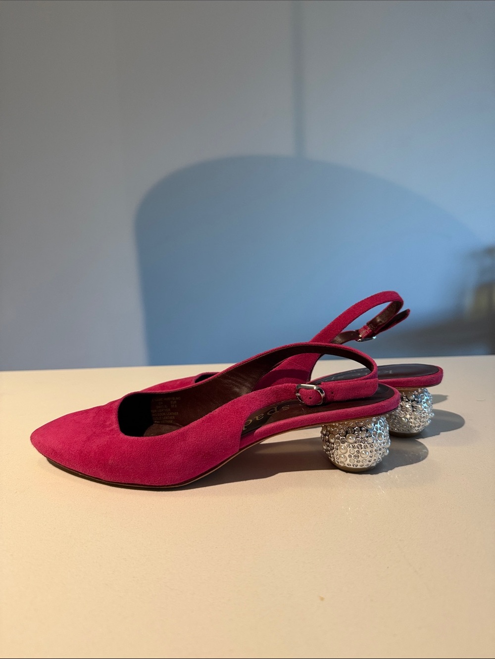 kate spade Fuchsia Slingback Pumps with Crystal Sphere Heels - Picture 1 of 4